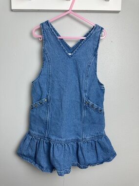 Cupcakes & Cashmere Drop Waist Ruffle Blue Denim V-Neck Jumper